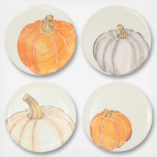 Pumpkins Assorted Salad Plates - Set of 4