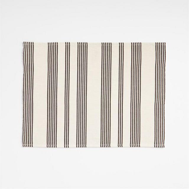 Kikoi Black Stripe Cotton Placemat