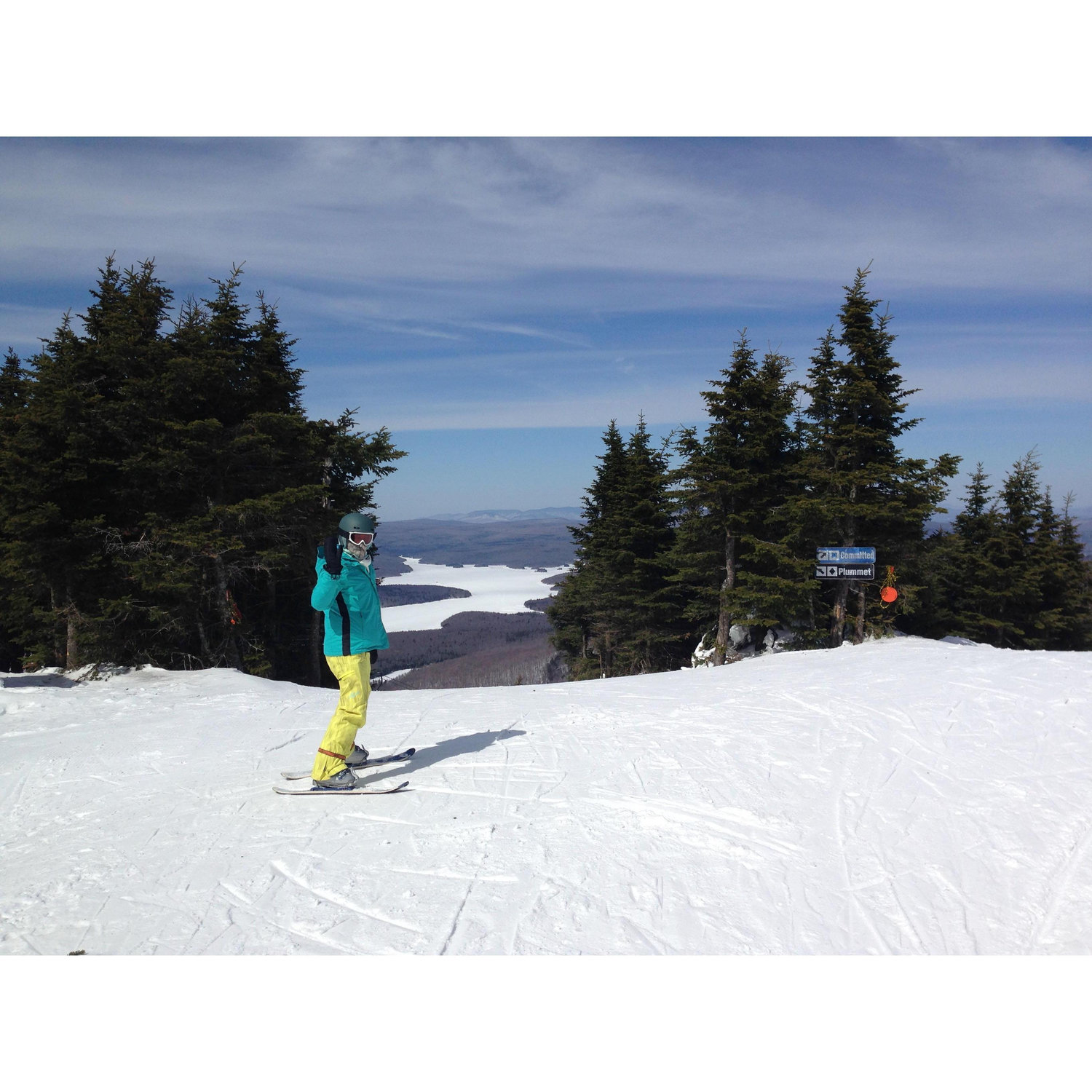 Morganne saying goodbye before heading down the Black Diamond @ Mount Snow.