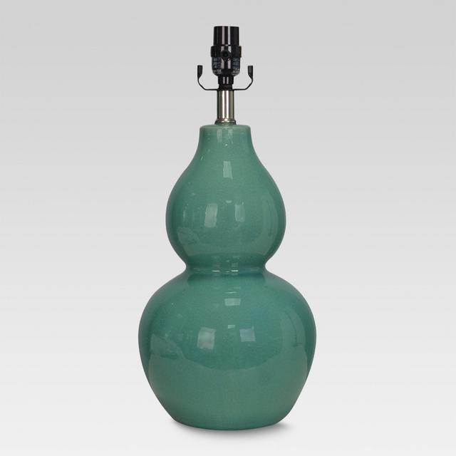 Double Gourd Ceramic Large Lamp Base Aqua Includes Energy Efficient Light Bulb - Threshold™
