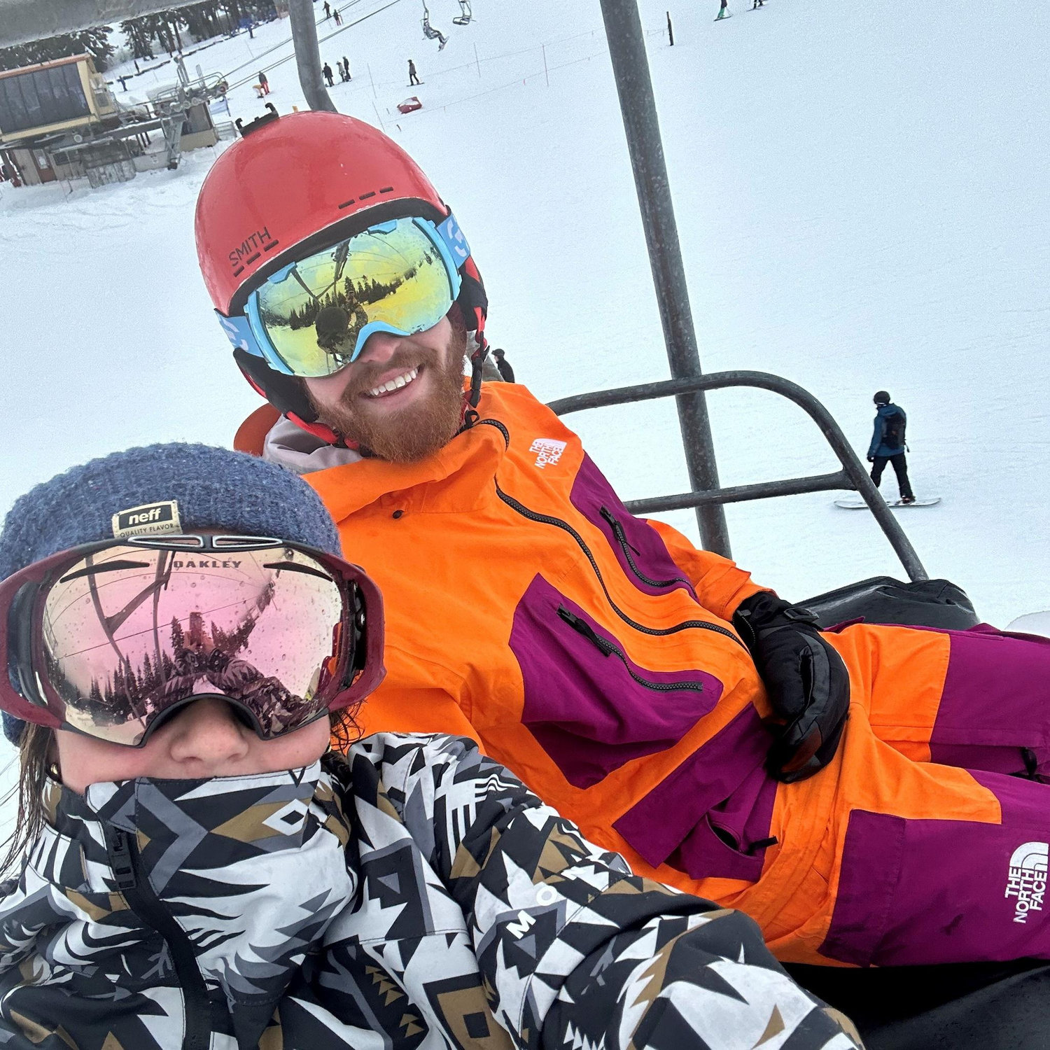 Winter 2022, our first ski season together :) Marked by lots of road bagels and mountain top cheeseburgers.