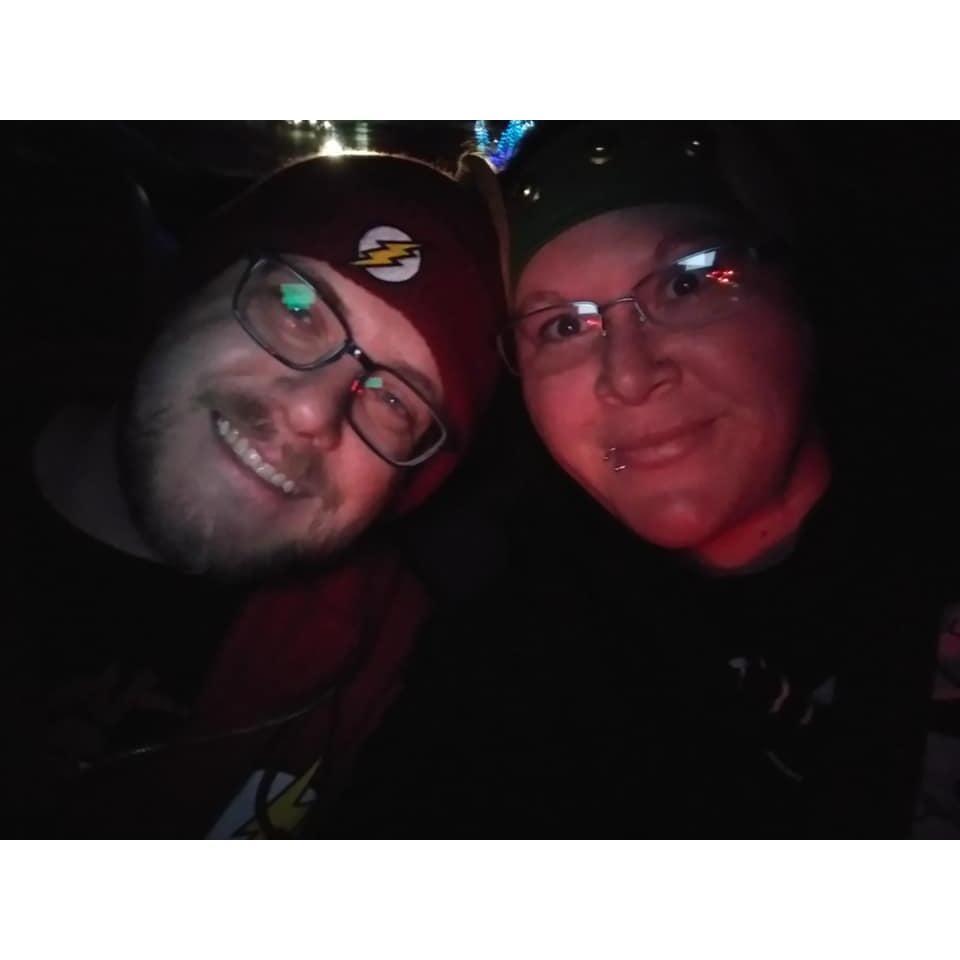 Waiting to enjoy the lights of Rock City.