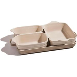 Our Place Bakeware Set | 5-Piece Nonstick, Toxin-Free, Ceramic, Cast Aluminum Set with Oven Pan, Bakers, & Oven Mat | Space-Saving Nesting Design | Oven-Safe | Bake, Roast, Griddle and more | Steam