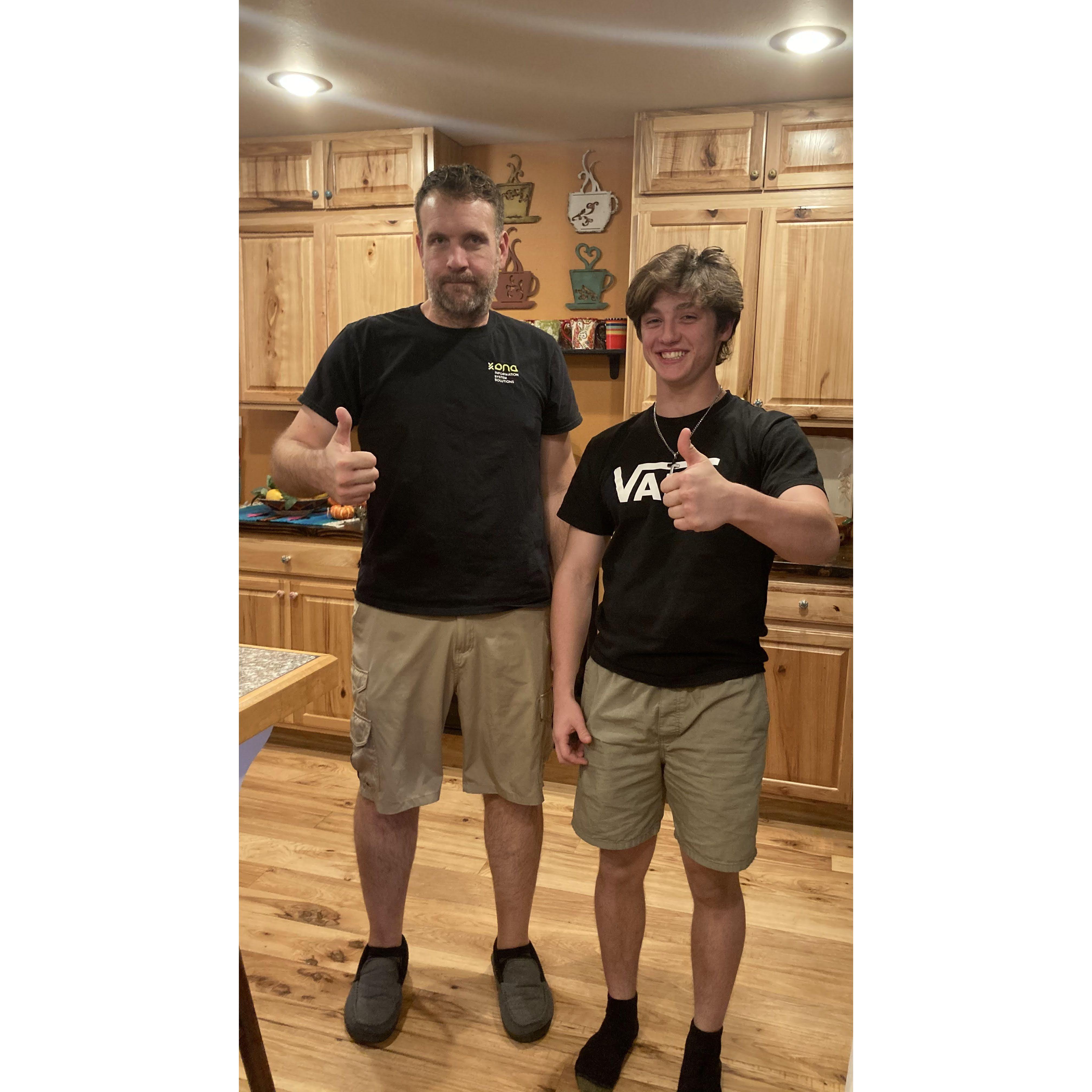 Dad approves! haha (they wore the same outfit by coincidence)