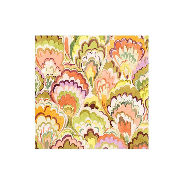 Caspari Marbled Ceramica Rspbrry & Chartreuse Cocktail Napkins - 20 Cocktail Napkins per Package