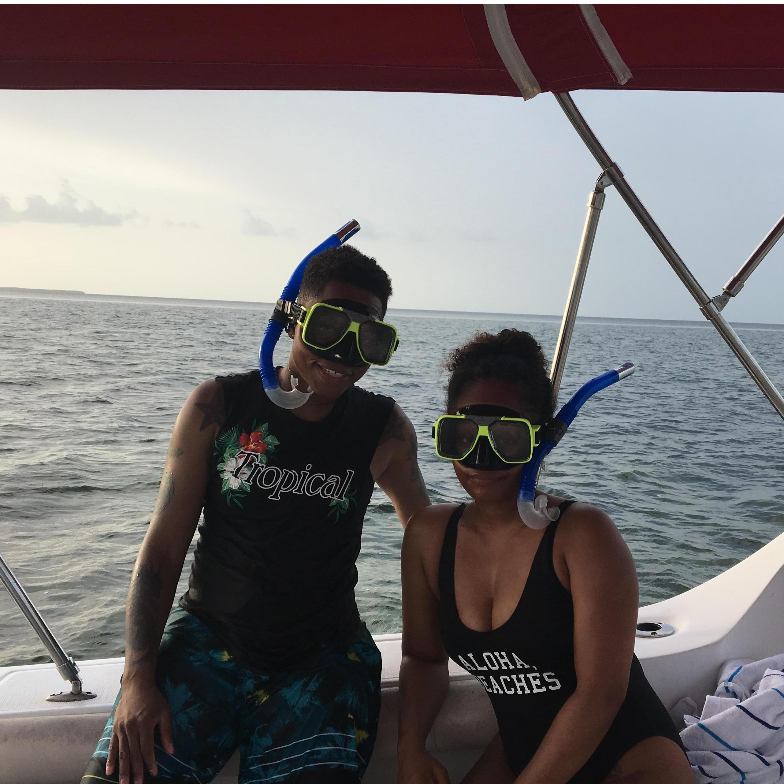 Our first time scuba diving.