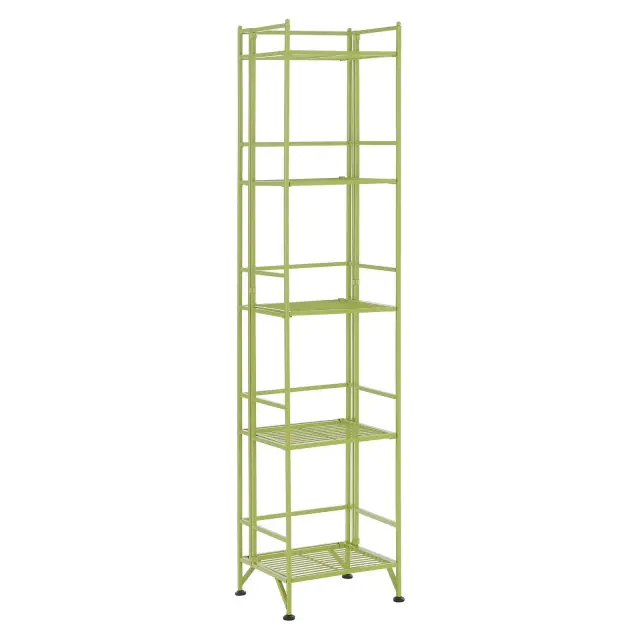 Breighton Home 57.5" Xtra Storage 5 Tier Folding Metal Shelf in Lime