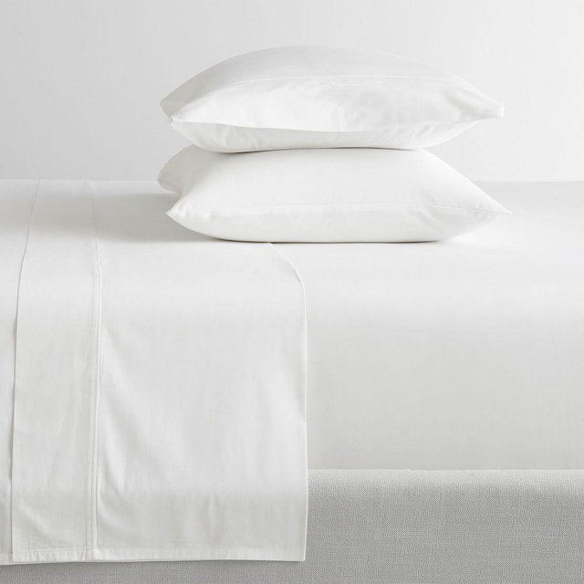 PB Classic 400-Thread-Count Organic Percale Sheet Set, Full, White