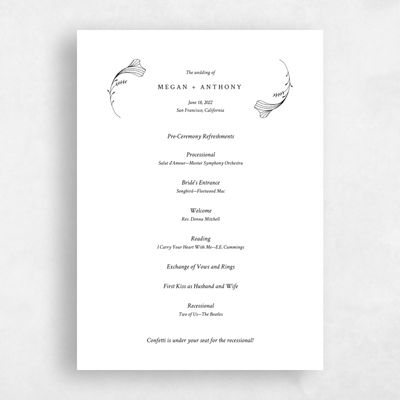 White Simple Wedding Program - Unconditional