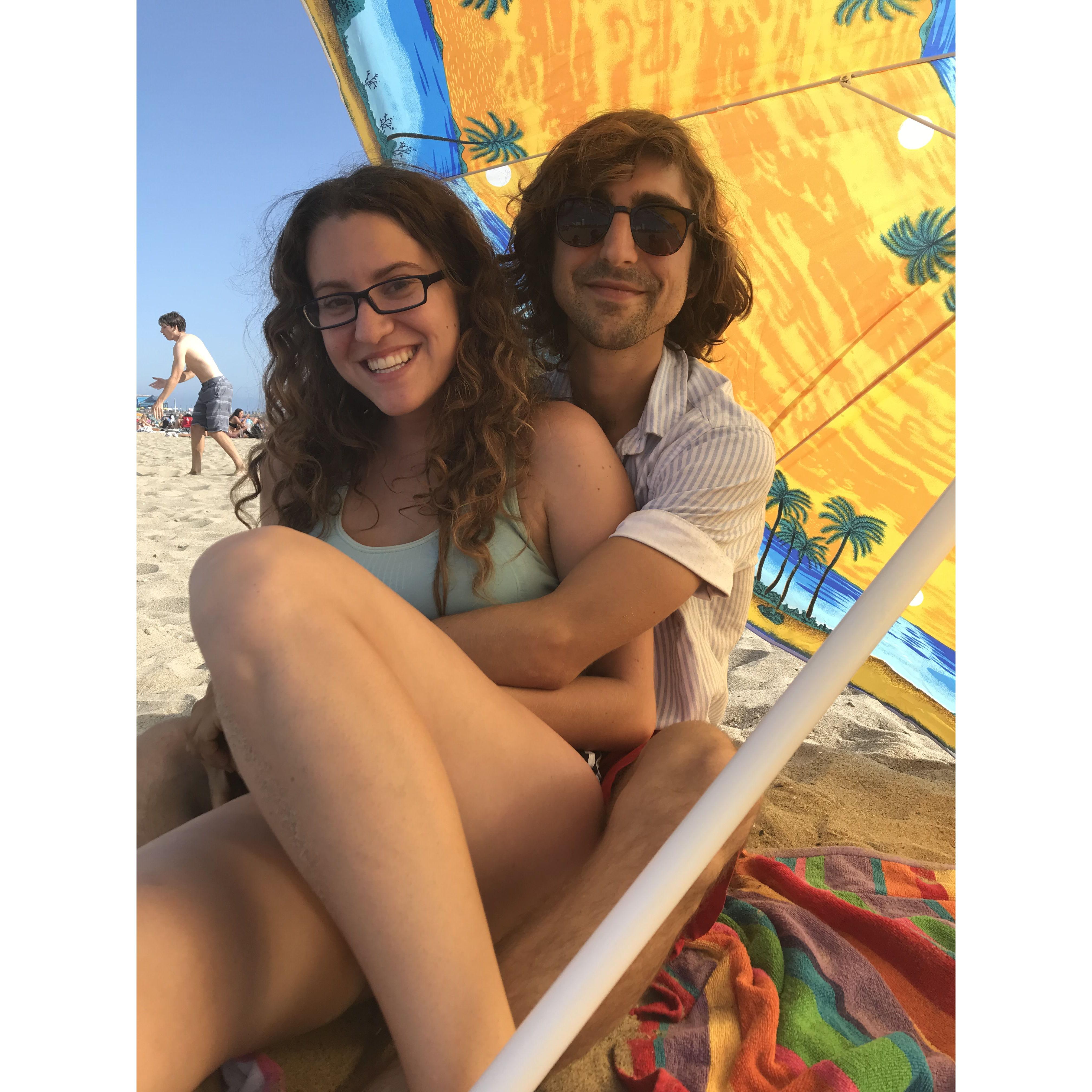 Our first time going to the beach