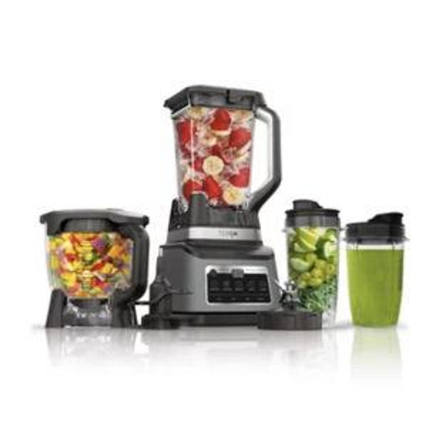 Ninja Professional Plus Kitchen Blender System and 8-Cup Food Processor with Auto-iQ Black BN803TGT: 72oz Smoothie Blender, 5 Speeds, Ice Crusher