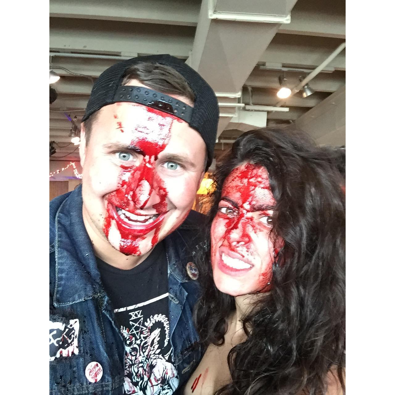 All bloodied up for Zombie Walk, one of our favorite things to participate in every October.