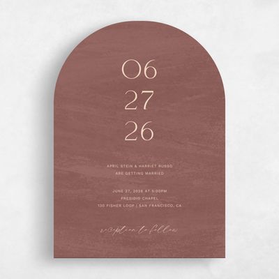 Brown Arch Wedding Invitation - Belanger Classic