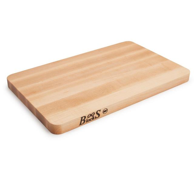 John Boos Chop-N-Slice Maple Wood Cutting Board for Kitchen Prep, 1" Thick, Small, Edge Grain, Rectangle Charcuterie Boos Block, 16" x 10", Reversible