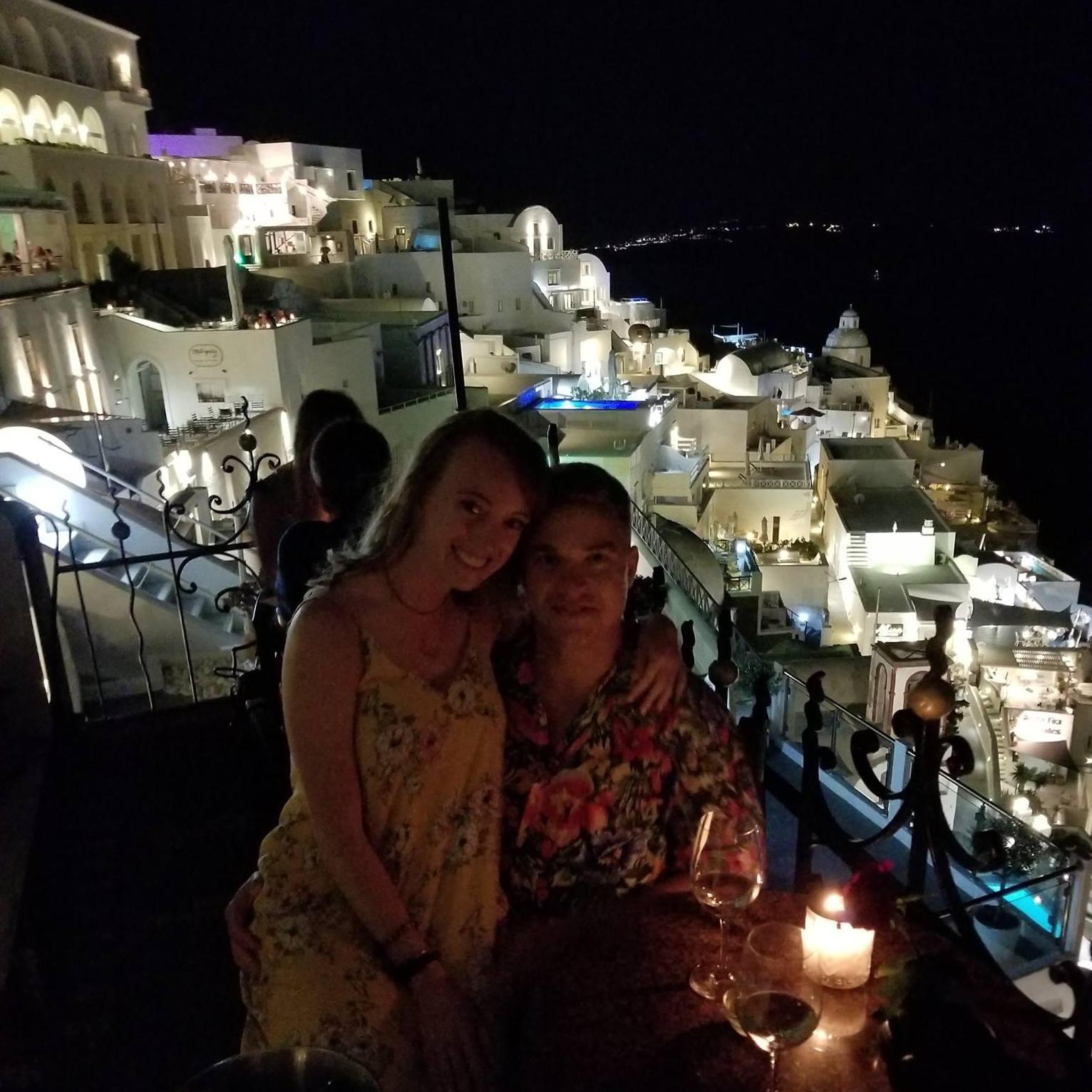 Jimmy promised Ashley if she graduated with her masters degree with a gpa equivalent to Summa Cum Laude he would take her anywhere in the world. So for 10 days we traveled Greece.