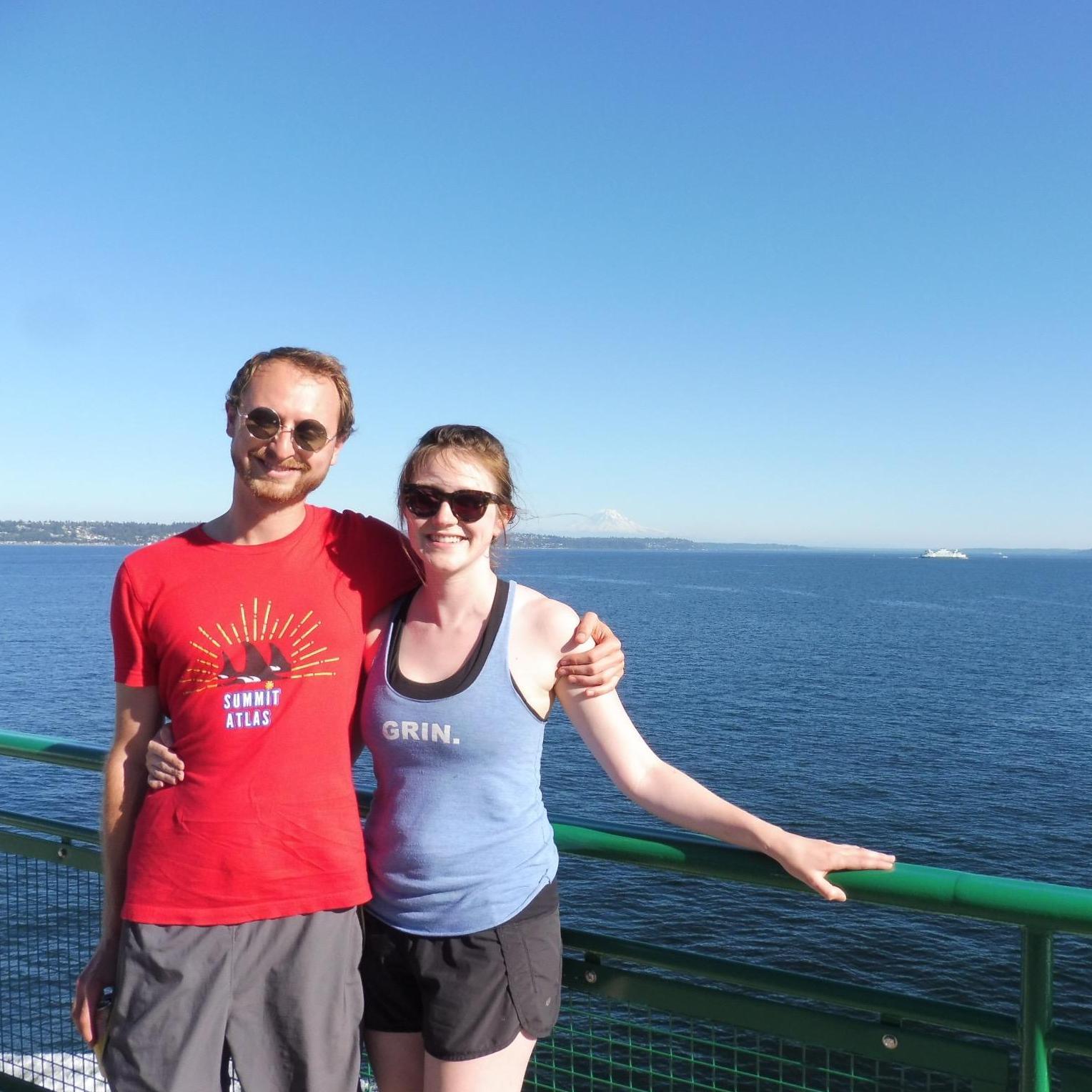 Celebrating moving in together in July 2018 after one final load moved from Bainbridge to Seattle