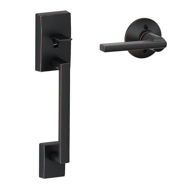 Schlage Century Aged Bronze Front Entry Door Handleset with Latitude Lever Universal-FE285 CEN 716 LAT - The Home Depot