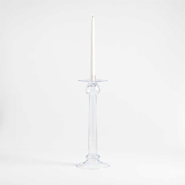 Ophelia Extra Large Clear Glass Taper Holder 17"