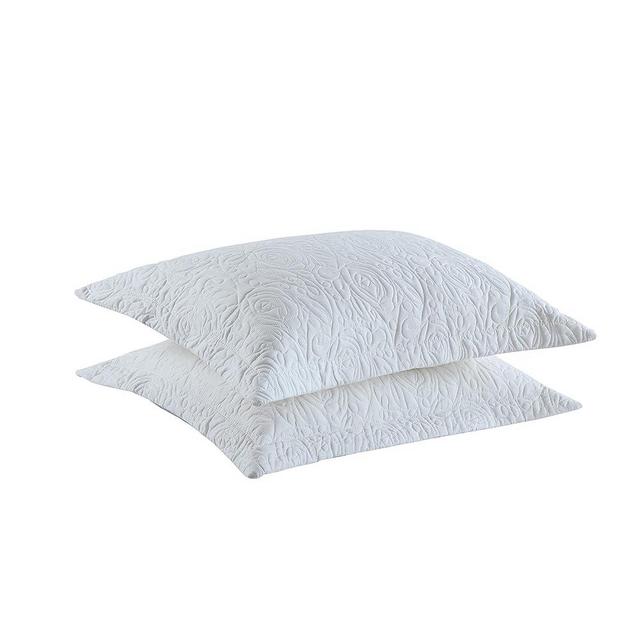 MarCielo 2 Pieces Microfiber Quilted Pillow Shams Soft Pillow Covers with Envelope Closure Standard Size(Cream)
