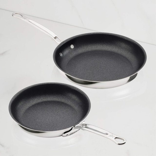 Hestan ProBond Luxe Professional Clad Stainless-Steel TITUM Nonstick Skillet Set