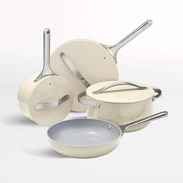 Caraway ® Cream Ceramic Non-Stick 12-Piece Cookware Set