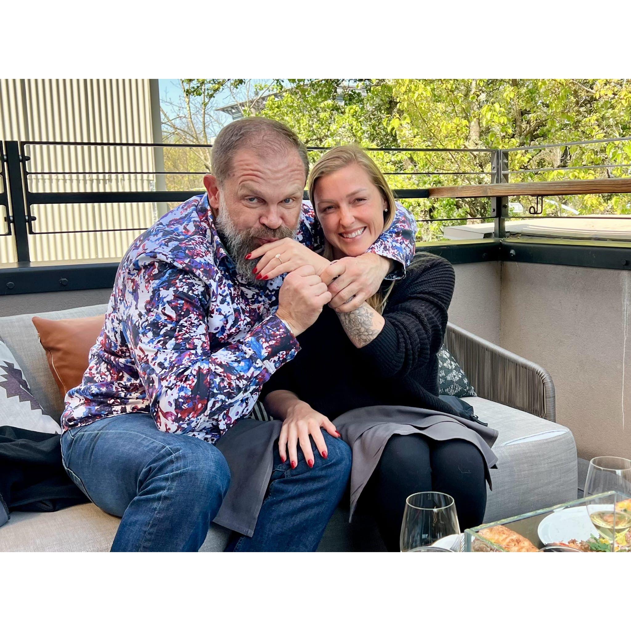 We got engaged privately in Healdsburg.
