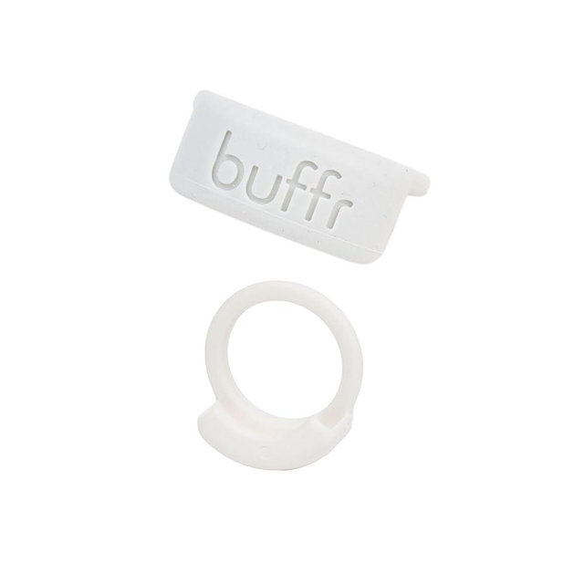 Buffr Smart Ring Protector – Silicone Ring Guards Compatible with Oura, Ultrahuman, RingConn & More Bands – Slim Fit, Sensor-Friendly Smart Ring Cover for Workout, Work & Daily Wear (White, Size 6)