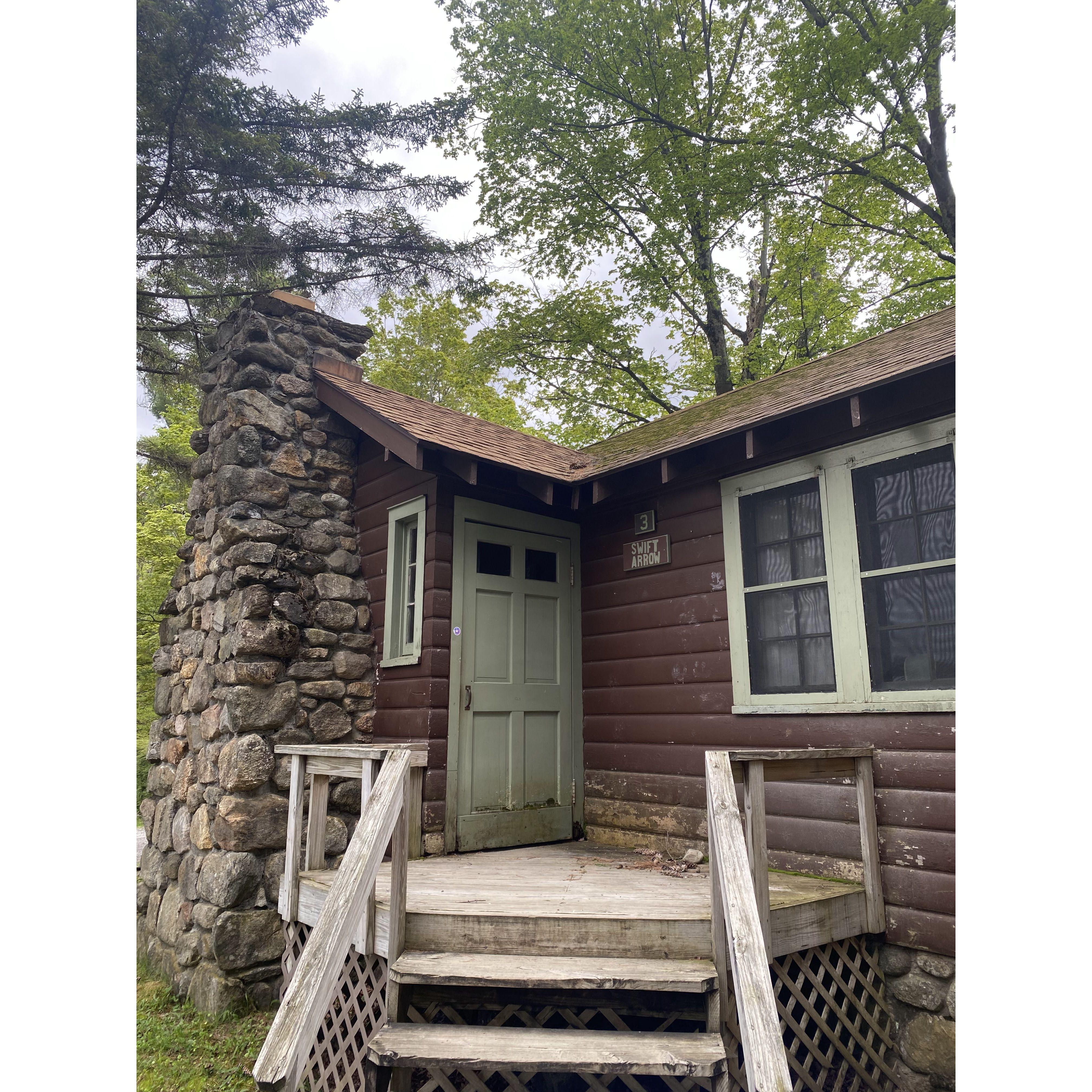 One of the girls camp cabins, built when the original camp opened in 1926.