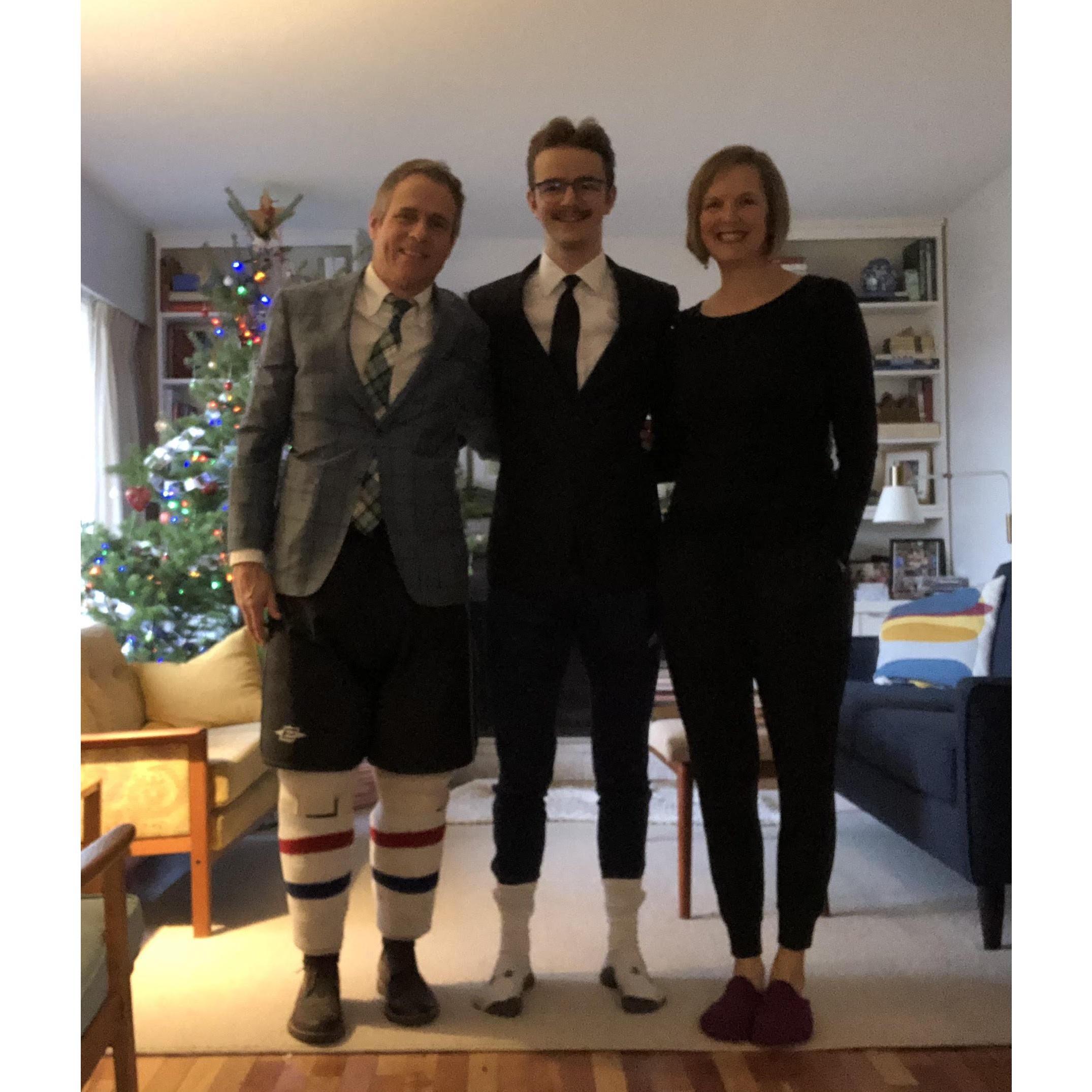 Uncle James (winner of most creative outfit!) Angus, and aunt Shannon in British Colombia