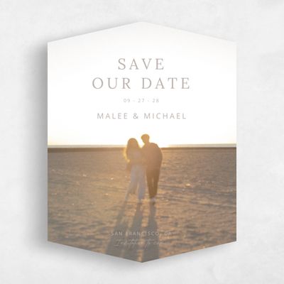 Beige Diamond Wedding Save the Date - Keanu Photo