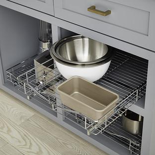 Lynk Chrome Pull-Out Cabinet Drawers