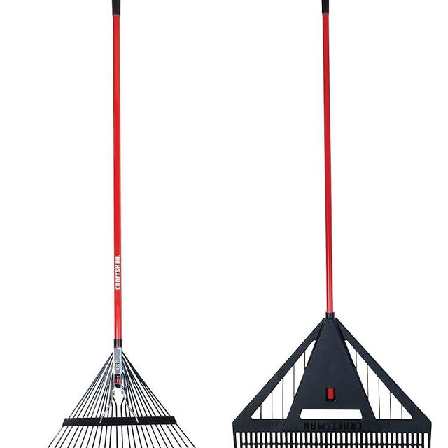 CRAFTSMAN 2-Piece Raking Set with Leaf & Lawn Rakes, Fiberglass & Rubber Coated Handles, Cushion Grips, for Leaves, Thatching, Dethatching