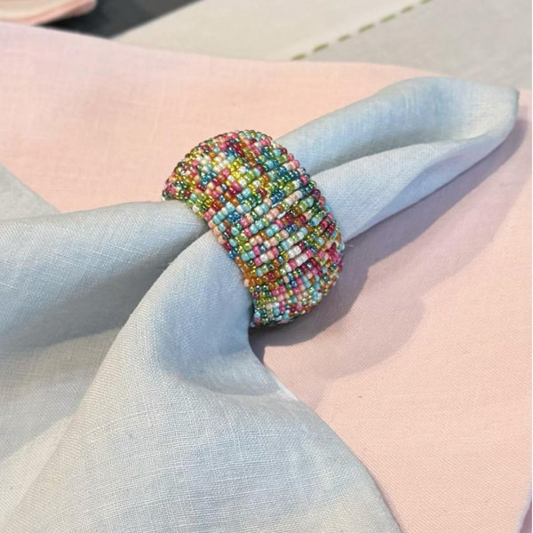 Candy Sprinkles Beaded Napkin Ring, Set of 4