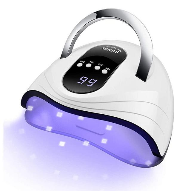 Sunrich LED Gel Nail Lamp 120W LED Nail Light Fast Nail LED Lamp for Gel Nail Polish with 4 Timers Setting, Automatic Sensor, Portable Handle and Large Space, Suitable for Home and Salon