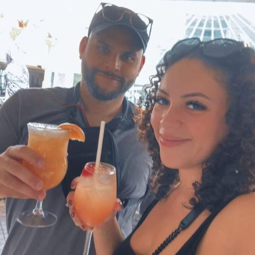 1st hour on our first cruise together and we clearly got the drink package!!