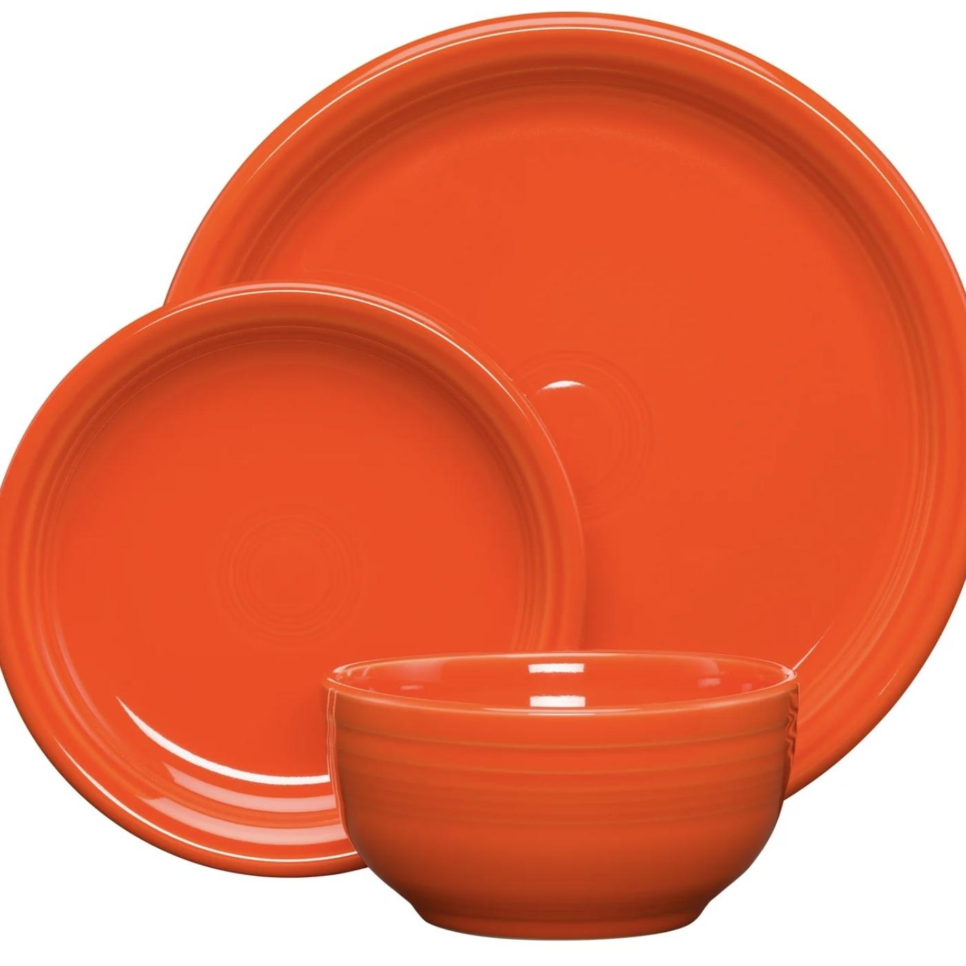 Fiesta Bistro Coupe 3-Piece Place Setting, Service for 1 (Poppy)