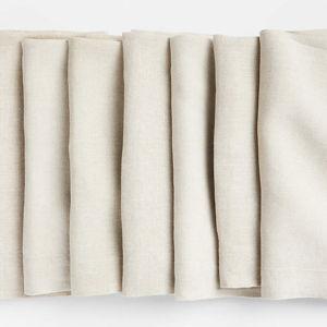 Aspen Burnt Green Organic Cotton Napkins, Set of 8 in Warm Natural