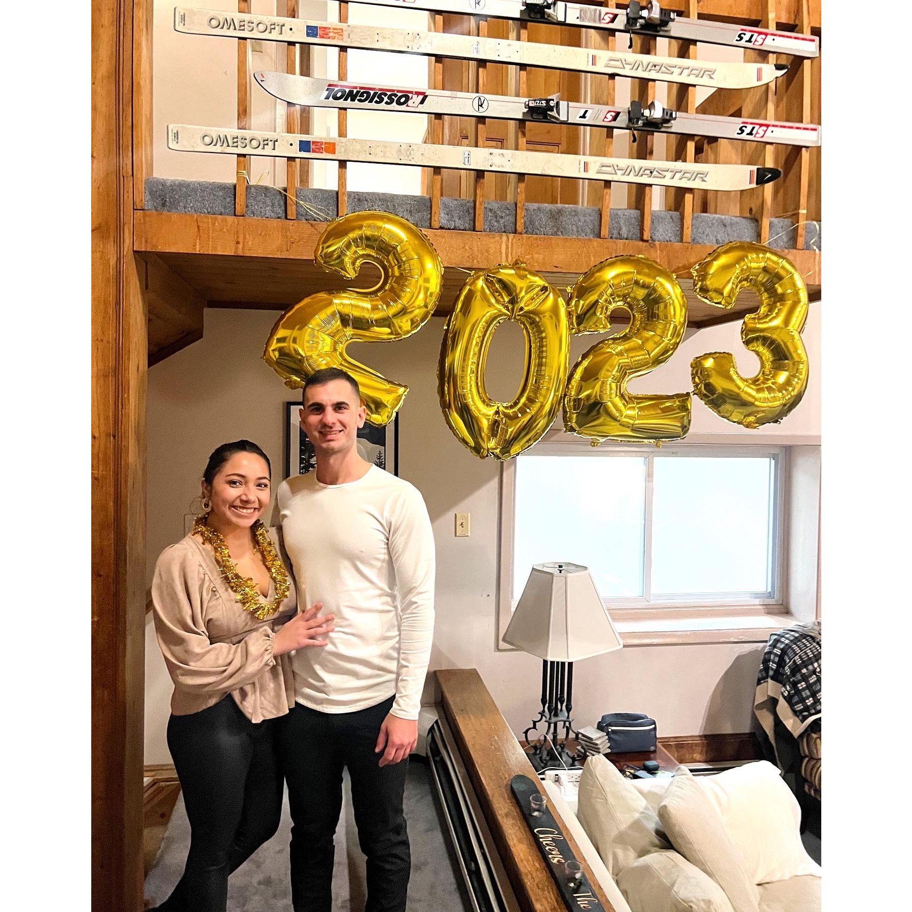 Our first NYE together 2 years into dating in Killington, Vermont!
