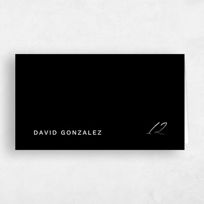 Black Wedding Place Card - Halbert