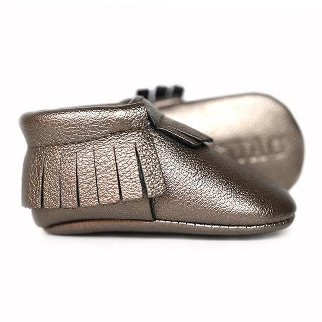 LUCKY CHARM – PLATINUM COPPER BABY MOCCASINS