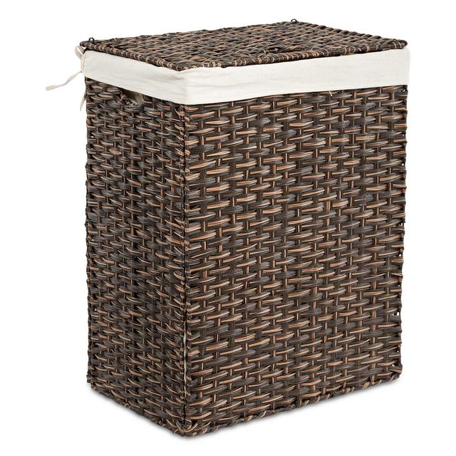 Seville Classics Foldable Rectangular Laundry Hamper with Lid & Canvas Liner