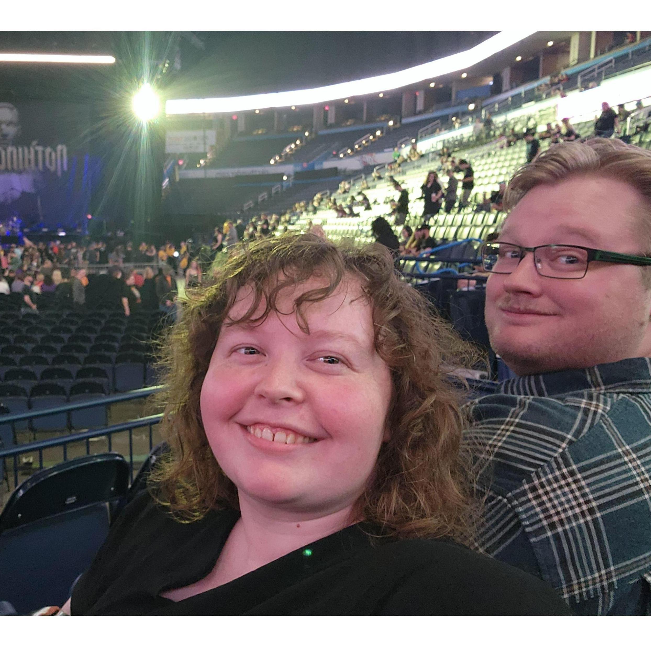 Our seats for the Disturbed concert!