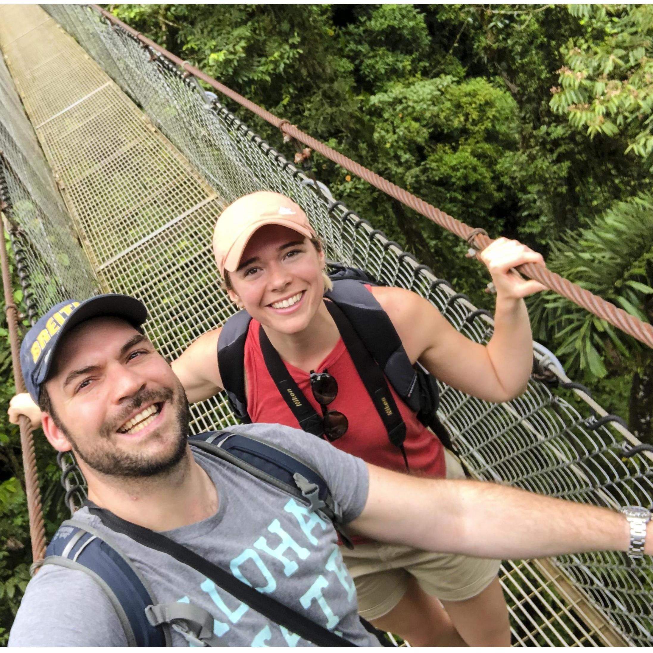 On the sky bridges in Costa Rica