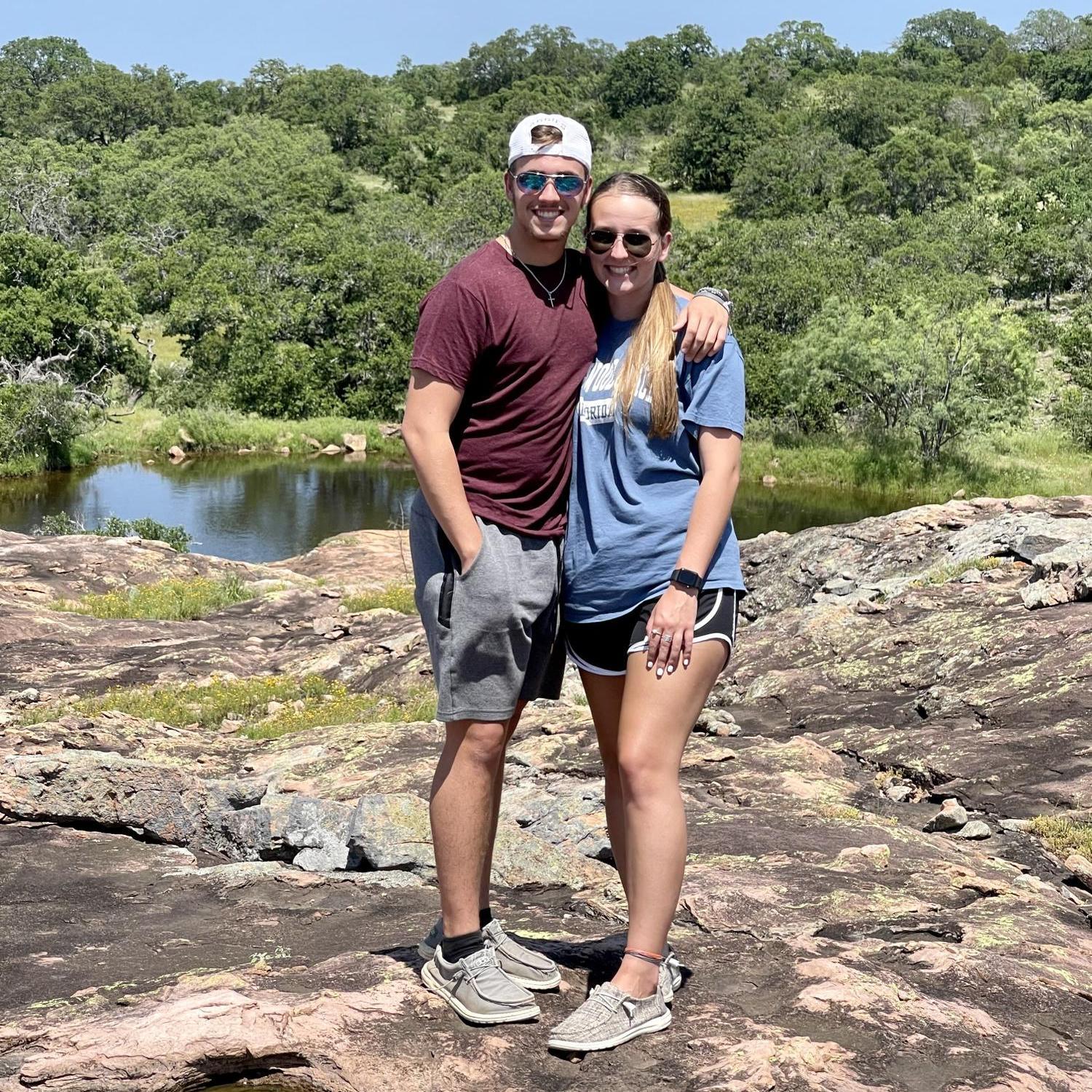 Brandt's first trip to the ranch in Llano - we had to visit Grandchildren's Rock for one of the best views!