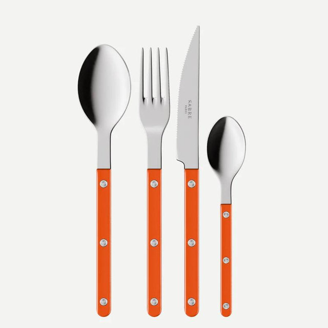 Sabre Paris - Bistrot Pearly, Orange - 24 Pieces Cutlery Set