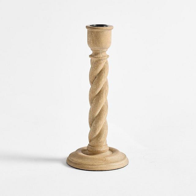 Altair Wood Candleholder: Natural: Large Taper