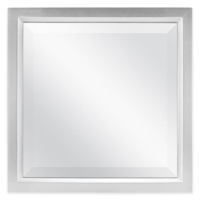 Square 13-Inch Beveled Accent Mirror in Silver