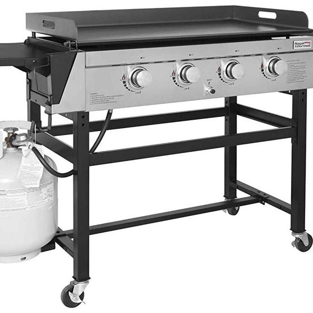 Royal Gourmet GB4001 4-Burner Propane Gas Grill Griddle Outdoor Flat Top, 36 inch, Black