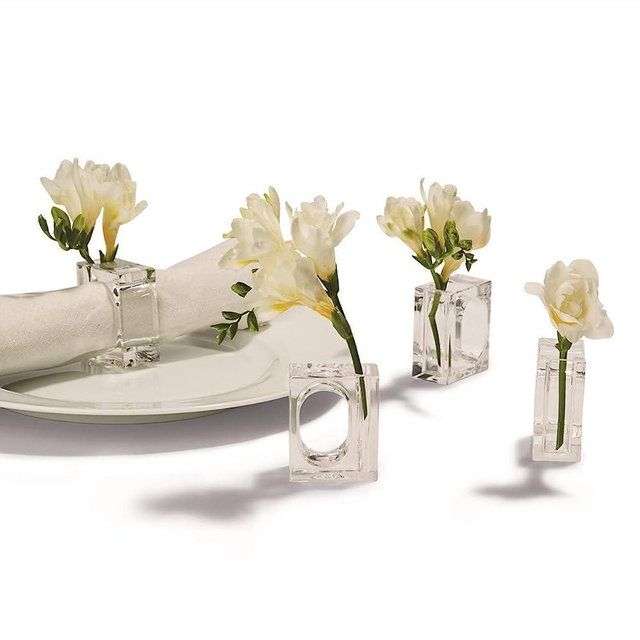 Two's Company Set of 4 Napkin Rings/bud Vase