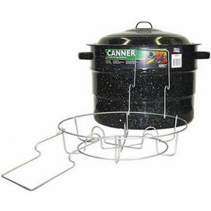 Columbian Home Products - Granite Ware Steel/Porcelain Water-Bath Canner with Rack, 21.5-Quart, Black